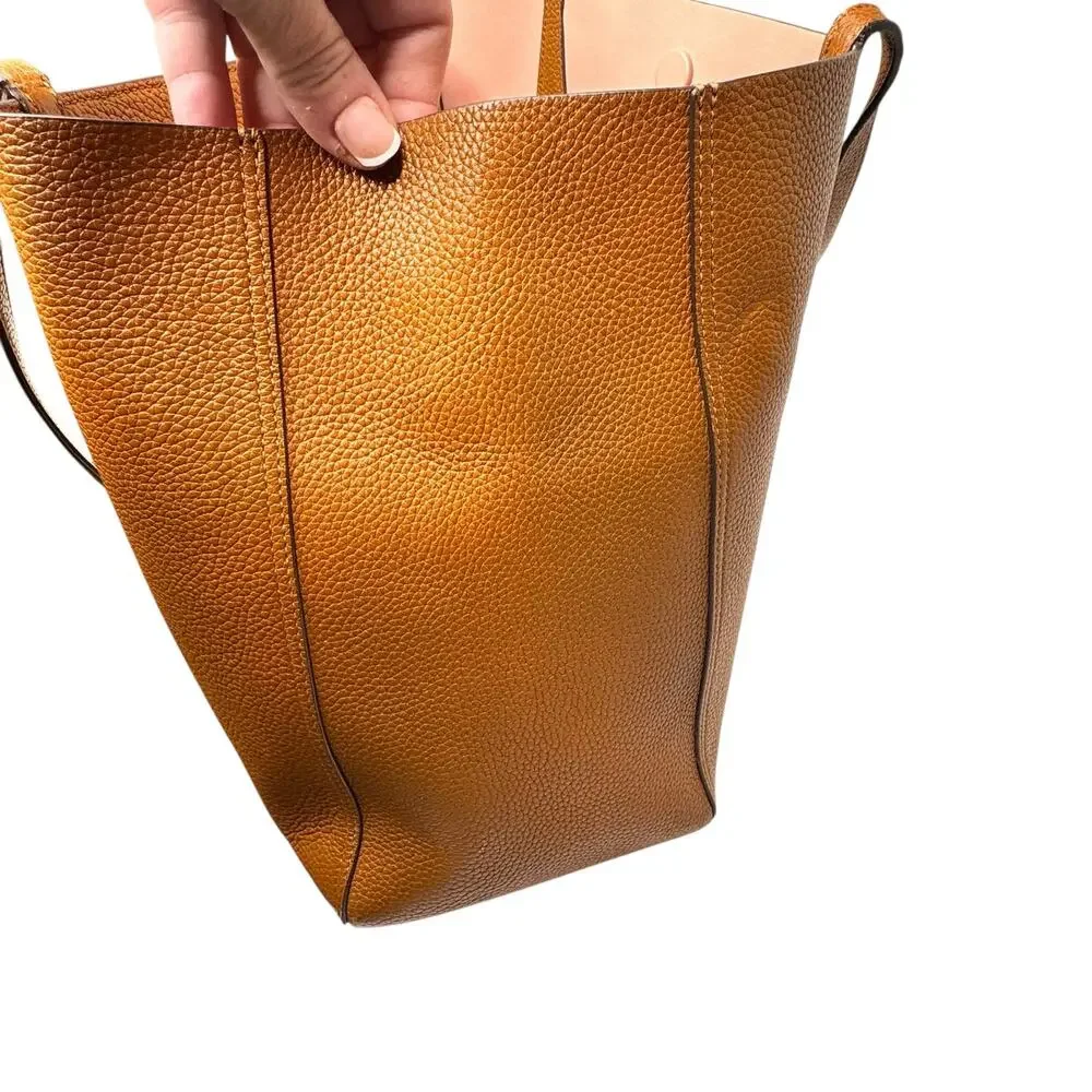 Tory Burch Blake Large Tote purse and insert Brown big Leather Handbag 18